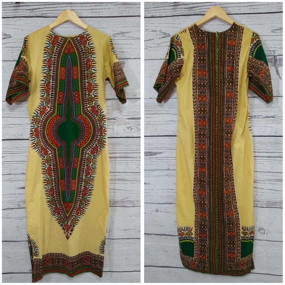 70s Cotton Festival Bell Sleeve Maxi Dress - image 3